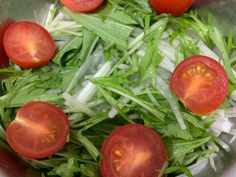 水菜と大根の簡単中華風サラダ